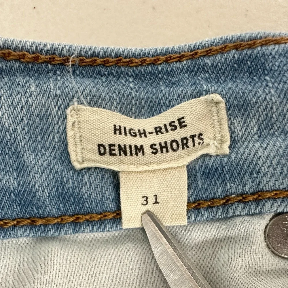 Madewell Blue‎ Jean Shorts Size 31 Distressed Raw Hem